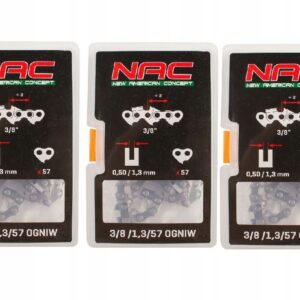 3x Łańcuch NAC 3/8' 1,3 mm 57 ogniw