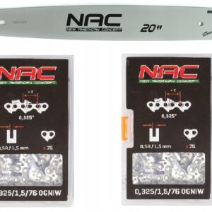 Prowadnica NAC 20" 50cm 325 1,5 76 + 2x ŁAŃCUCHY | CST61 Husqvarna