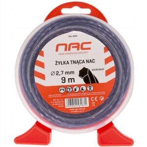 Żyłka tnąca NAC sześciokątna 2,7 mm x 9 m fiolet kosy podkaszarki kosiarki