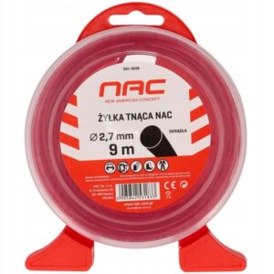 Żyłka tnąca NAC kwadrat 2,7 mm x 9 m pomarańczowa do kosy podkaszarki