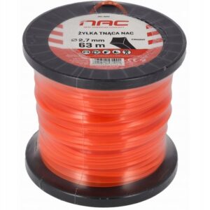 Żyłka tnąca NAC kwadrat 2,7 mm x 63 m pomarańczowa - szpula rolka kosy