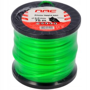 Żyłka tnąca NAC gwiazdka 3,0 mm x 75 m zielona - szpula rolka do kosy