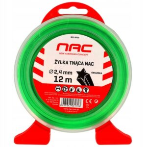 Żyłka tnąca NAC gwiazdka 2,4 mm x 12 m zielona do kosy podkaszarki