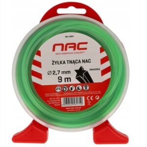 Żyłka tnąca NAC gwiazdka 2,7 mm x 9 m zielona do kosy podkaszarki kosiarki