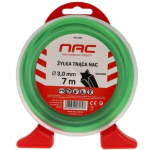 Żyłka tnąca NAC gwiazdka 3,0 mm x 7 m zielona do kosy podkaszarki kosiarki