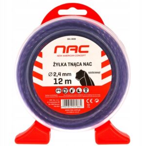 Żyłka tnąca NAC sześciokątna 2,4 mm x 12 m fioletowa do kosy podkaszarki