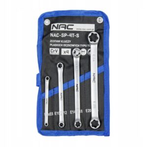 Zestaw kluczy oczkowych typu TORX NAC SP-4T-S, 4elementy, ETUI